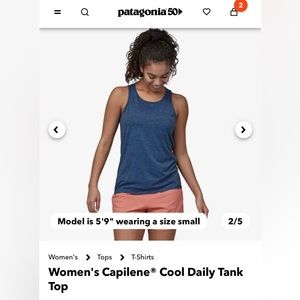 NWOT Patagonia Capilene Cool Daily Tank Top